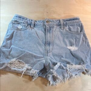 Hollister Light Blue Ripped/Distressed Jean Shorts High Rise sz 6